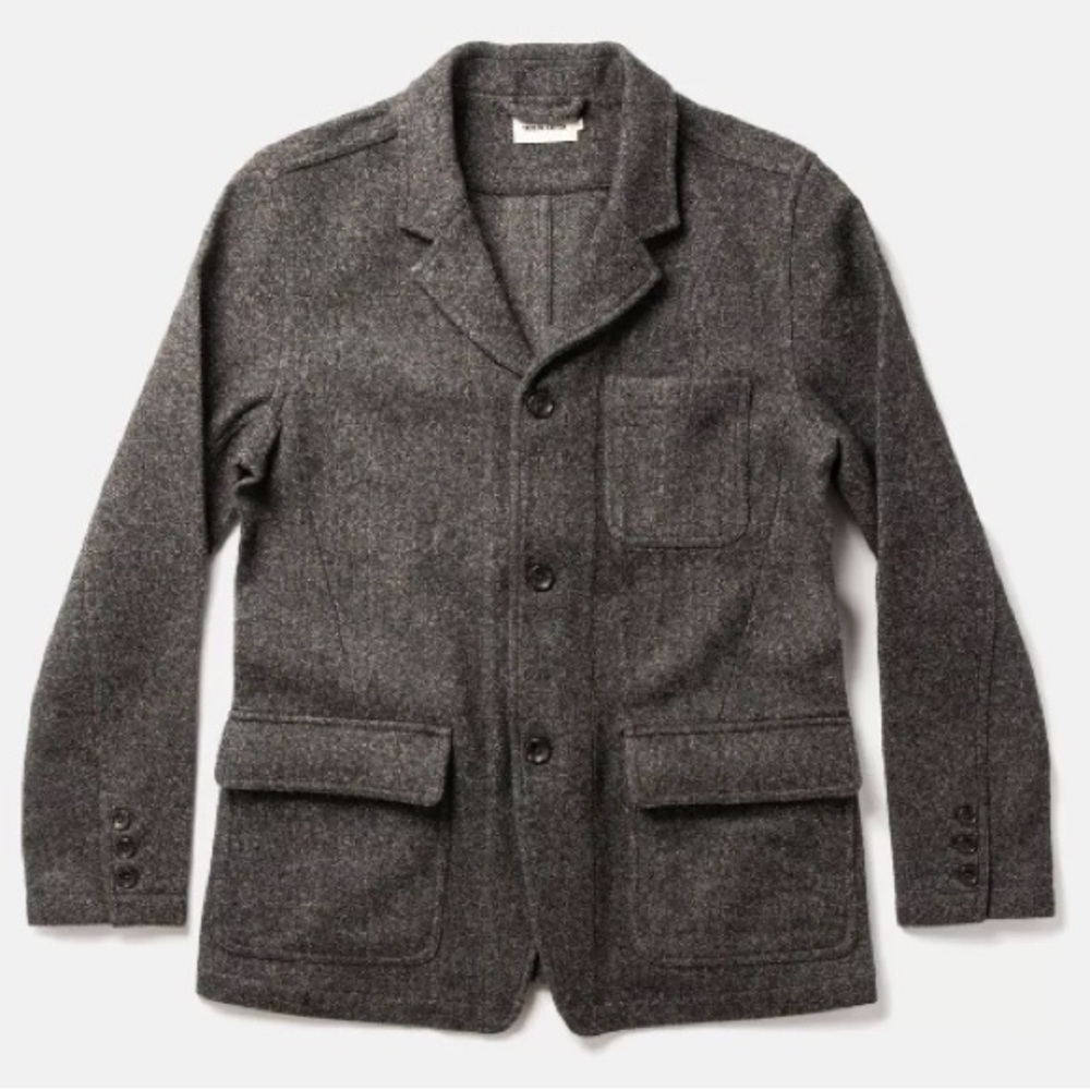 Taylor Stitch Gibson Jacket in Charcoal Birdseye Wool - sz 38 Excellent